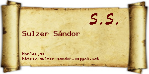 Sulzer Sándor névjegykártya